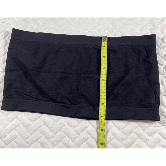 Black Strapless Bandeau Tube Top Size Medium Elastic Band Stretch Material new - Picture 3 of 5